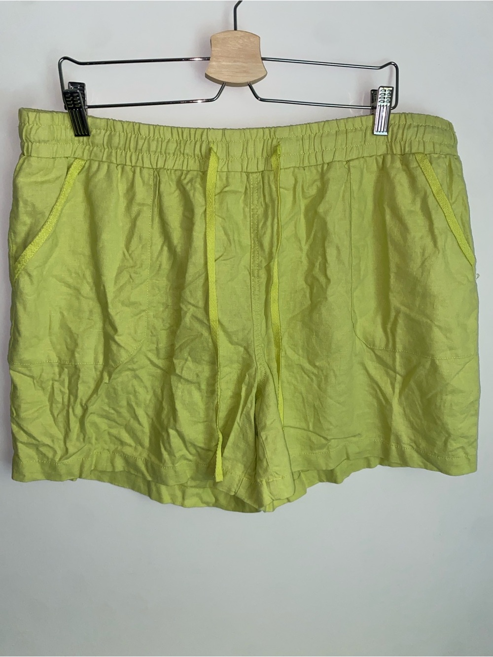 Women’s Vintage Plus Size Linen Lime Green Shorts